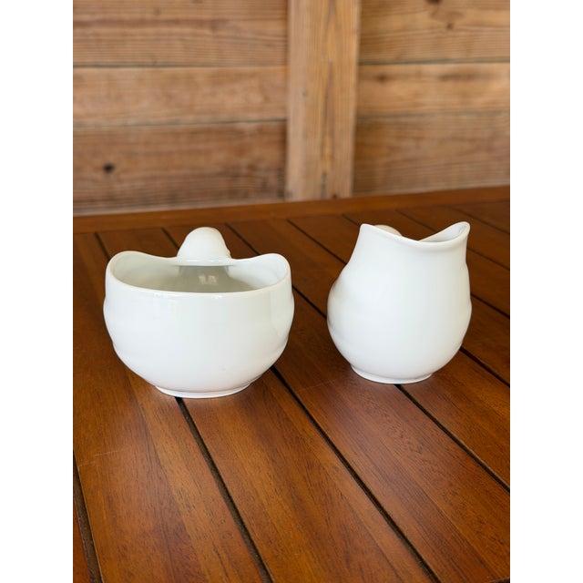 Ceramic Vintage Hutschenreuther Porcelain Nautilus Shell Sugar Bowl and Creamer Set For Sale - Image 7 of 11
