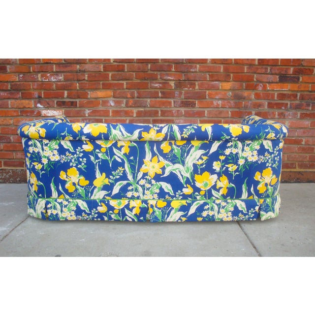 1970s Blue & Yellow Floral Sofa by Highland House of Hickory Chairish
