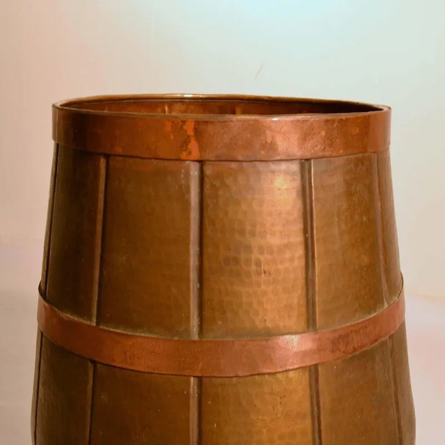 Copper Umbrella Stand in Barrel Shape, 1950s For Sale - Image 4 of 6