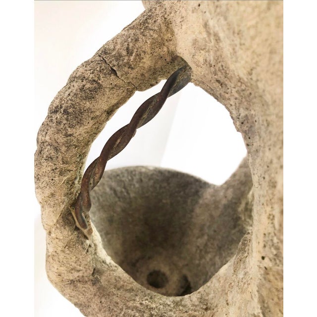 Antique Concrete Dog With Basket Garden Statue Chairish