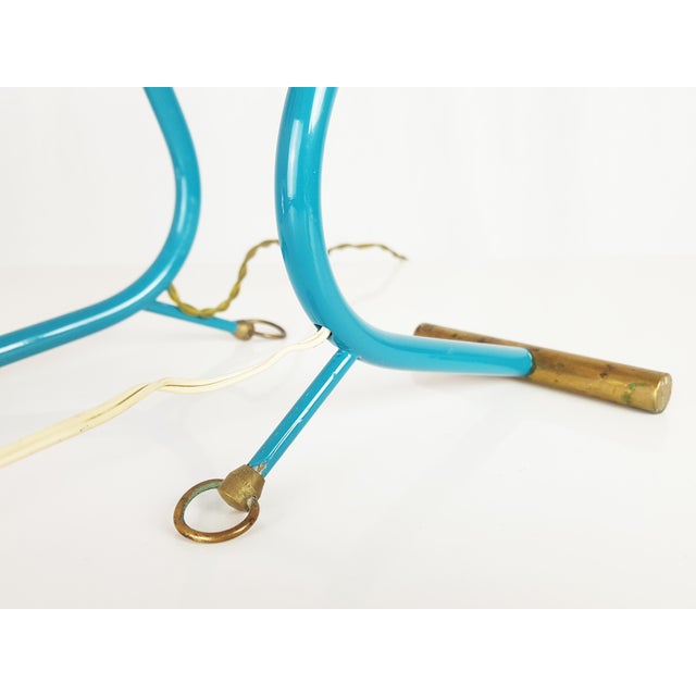 Mid-Century Modern Italian Teal Green and Brass Table Lamps from Stilnovo, 1950, Set of 2 For Sale - Image 16 of 18