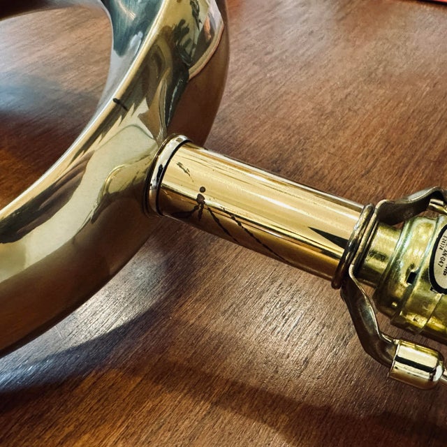 1970's Solid Brass Swoosh 'Pierre Cardin' Table Lamp by Erwin Lambeth For Sale - Image 11 of 12