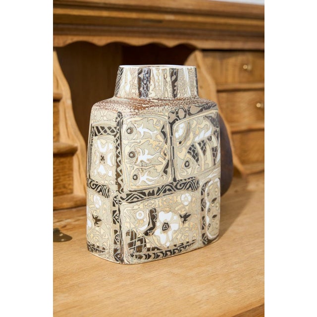 1960s Sculptural Faience Vase from Royal Copenhagen with Decorations, 1960s For Sale - Image 5 of 8