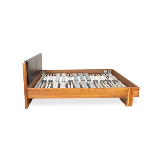 Wood Leather Bed Frame in Brown Black with Manual Function by Hülsta For Sale - Image 14 of 18