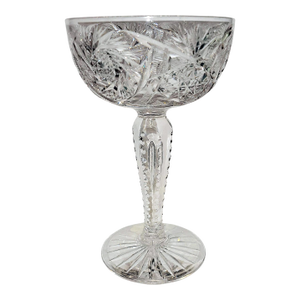 1900s American Brilliant Cut Crystal Compote Dish