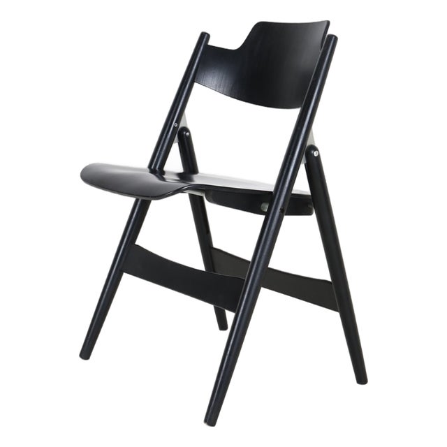 Black SE18 Folding Chair by Egon Eiermann for Wilde + Spieth, 1950s For Sale