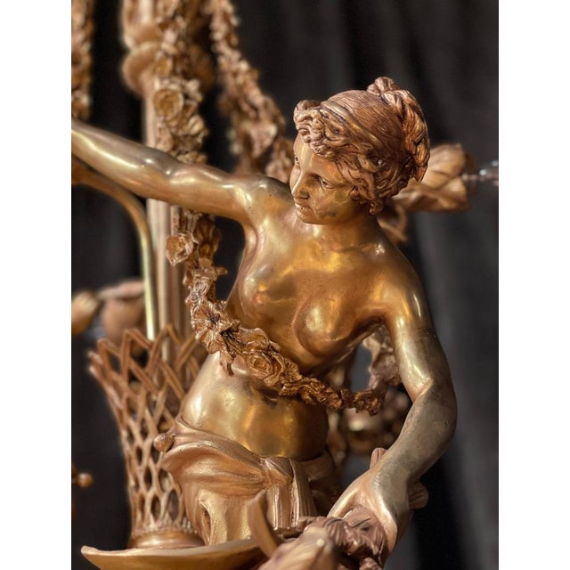 Large Gilt Bronze Chandelier in Louis XVI Style For Sale - Image 18 of 18