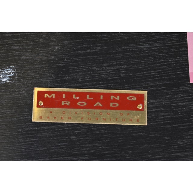 Baker Furniture Hollywood Regency Chinoiserie Lacquered Bamboo Top Console Table For Sale - Image 11 of 12