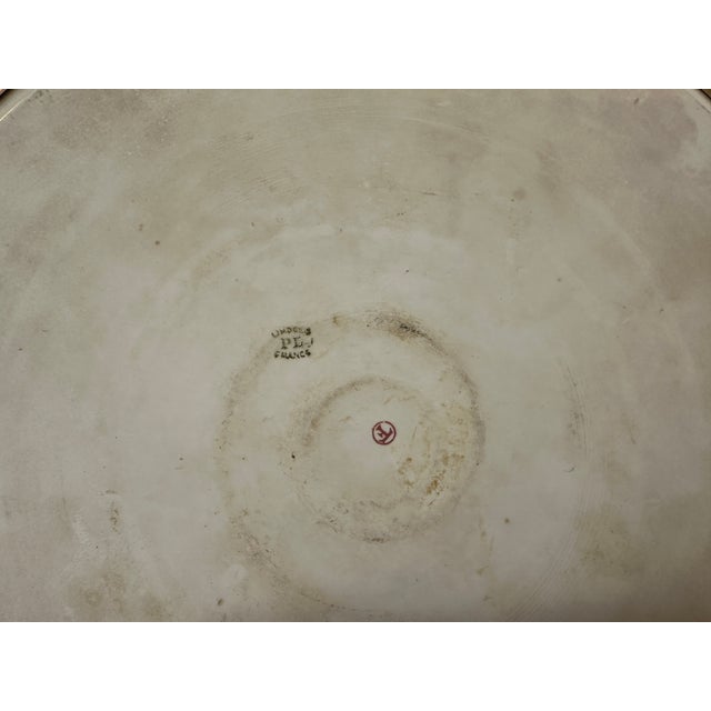 Early 20th Century La Porcelain Limousine (Pl) , 12" Porcelain Platter W/ Silver Rim For Sale In San Diego - Image 6 of 7