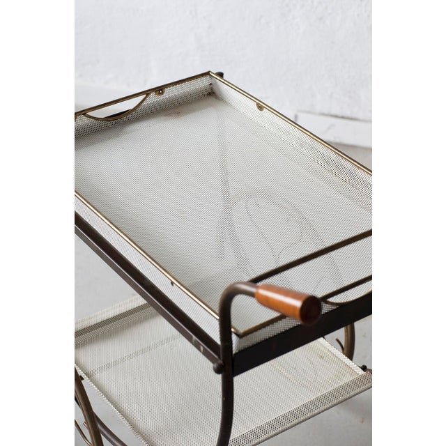 Tan Mid-Century Sculptural Bar Trolley by Josef Frank, 1960s For Sale - Image 8 of 9