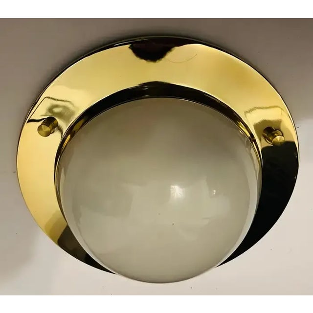 Nautical Azucena 1960 Luigi Caccia Dominioni Italian Mid Century Flush Lamp For Sale - Image 11 of 12