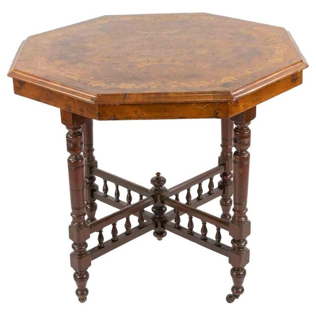 Vintage Octagonal Coffee Table in Wood, Italy, Mid-20th Century For Sale - Image 9 of 9