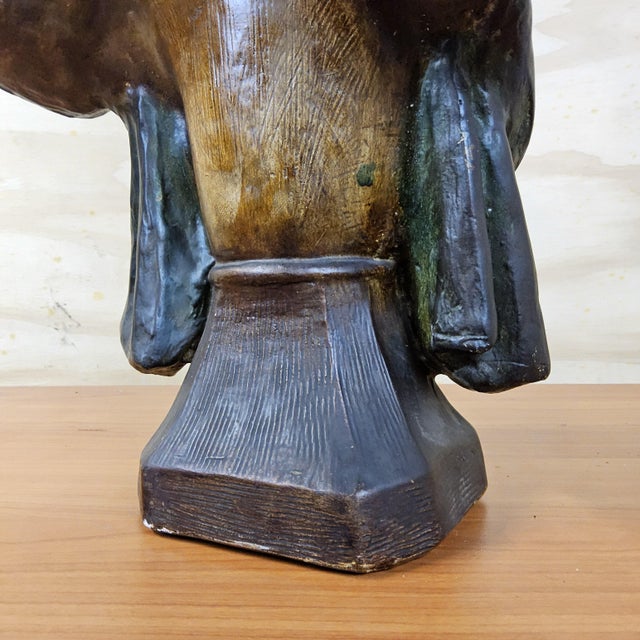 Antique Art Nouveau Plaster Lady Bust For Sale - Image 12 of 17