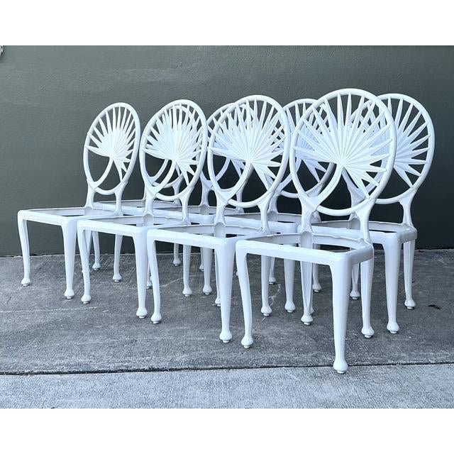 Vintage Palm Frond Cast Aluminum Dining Chairs - Set of 8 For Sale - Image 11 of 12