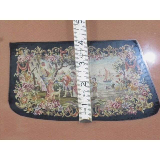 Mid 19th Century Needlepoint Tapestry Sleave Cuff Clothing Hand Embroidered Antique Gold Frame For Sale - Image 11 of 12
