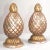 1960s Borghese Style Hand Painted Gold Leaf Finish Ceramic Pottery Embellishment Pineapple Bookends Pair For Sale - Image 12 of 12