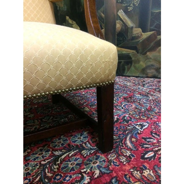 Vintage Arm Chair, Accent Chair, Gold Upholstery For Sale - Image 11 of 14