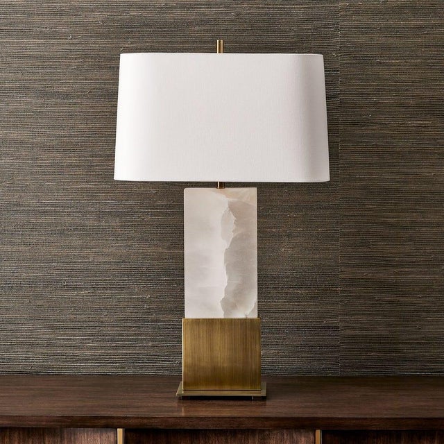 White Alabaster Lamp For Sale - Image 4 of 8