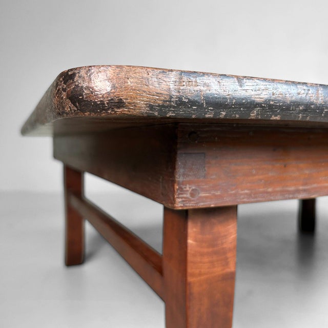 Vintage Japanese Wooden Folding Leg Table, 1920s For Sale - Image 11 of 18