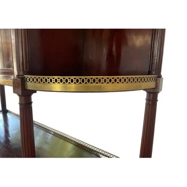 French Mahogany Buffet With Marble Top and Brass Gallery For Sale - Image 16 of 17