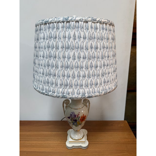 Ceramic Shabby Chic Floral Urn Table Lamps, Pair For Sale - Image 7 of 12