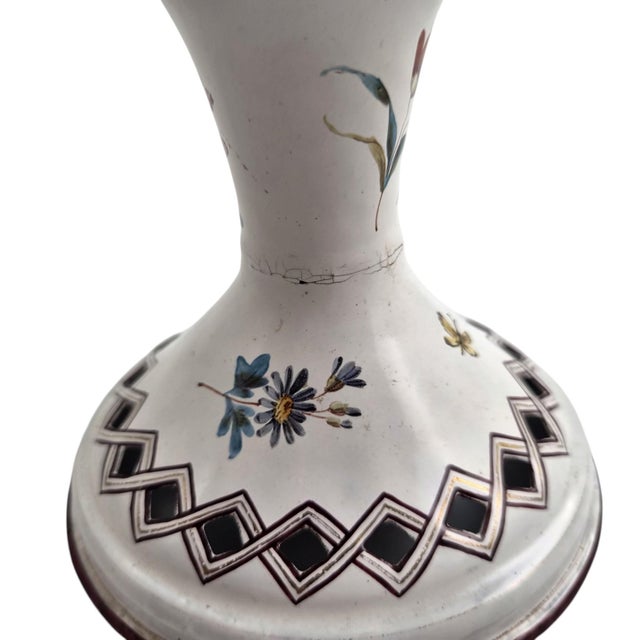 Early 19th Century French White Tole Peinte Pierced Chestnut Urns, Set of 2 For Sale - Image 18 of 18