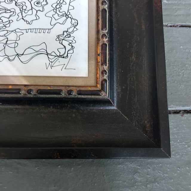 Abstract 1980’s Original Wayne Cunningham Abstract Pen and Ink Drawing For Sale - Image 3 of 3