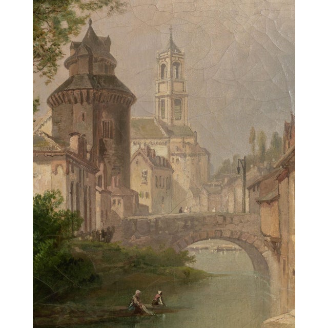 19th Century Painting by James Vivien De Fleury "Montfort, Brittany" For Sale - Image 4 of 15
