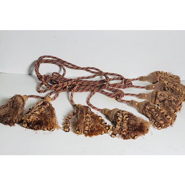 Vintage large tassels with Tiebacks. Tassels itself are 8”, total length 51”.