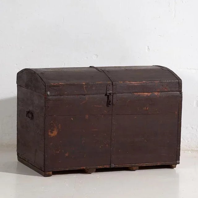 Brown Small Antique Chest, 1900s For Sale - Image 8 of 8