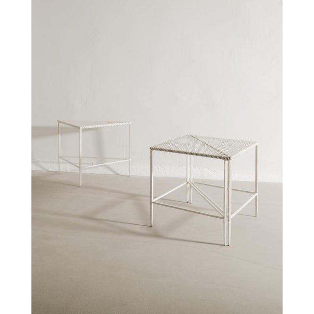 Vintage French White Side Tables by Mathieu Matègot, 1950s, Set of 3 For Sale - Image 3 of 6