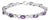 .925 Sterling Silver Oval Purple Amethyst and Diamond Infinity Link Bracelet (I-J Color, I1-I2 Clarity) - 7" Inches For Sale