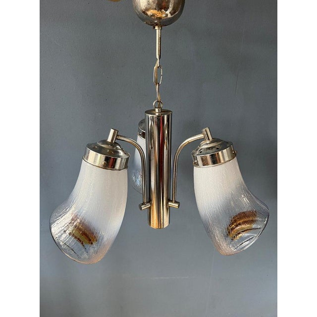 Mid-Century Murano Glass Chandelier Lamp from Mazzega, 1970s For Sale - Image 11 of 11