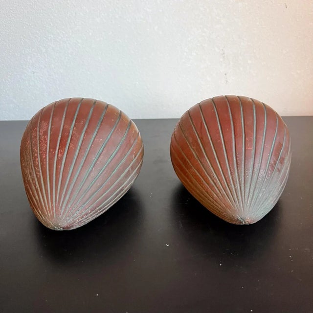 Jenfredware Ben Seibel Copper Clam Shell Bookend Set, Mid-Century Modern, 1950s For Sale - Image 4 of 7
