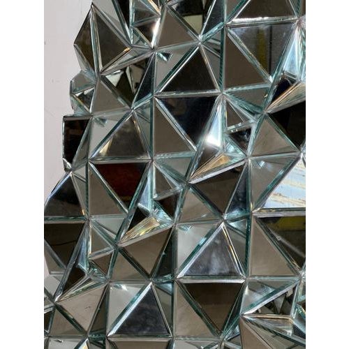 Large Sculptural Panel Prism Wall Mirror For Sale - Image 5 of 8