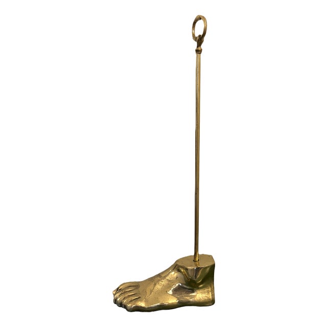 Vintage German Brass Foot Shaped Doorstop, 1960s For Sale