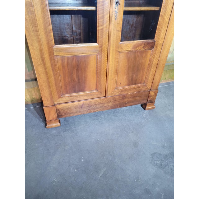 Louis Philippe Walnut Bookcase in Glass For Sale - Image 10 of 12