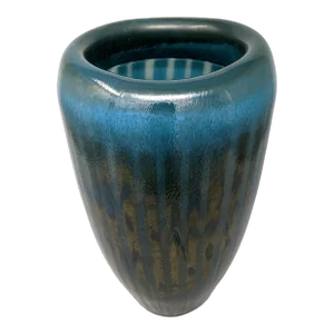 Organic Modern Studio a by Global Views Gold and Teal Handmade Vase