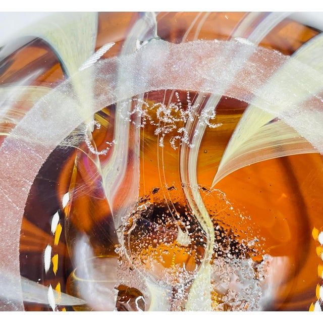 Signed Murano Art Glass Jar With Lid by C. Rachke, Italy, 20th Century For Sale - Image 12 of 12