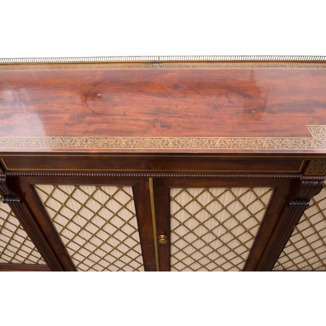 Regency Mahogany and Brass Inlaid Credenza From Westport House, Ireland For Sale - Image 11 of 18