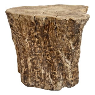 Vintage Lychee Stump Burn Sand Side Table For Sale