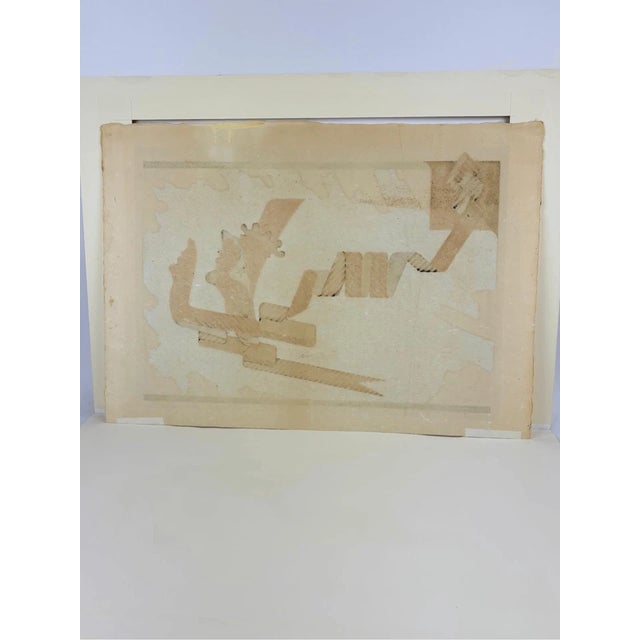 Vintage 1977 Mask Wood Block Print Japanese Kunihiro Amano Signed Numbered Framed For Sale - Image 11 of 14