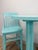 Vintage Bistro Set Turquoise Blue Counter Height Table Two Chairs Outdoor/Indoor For Sale - Image 11 of 16