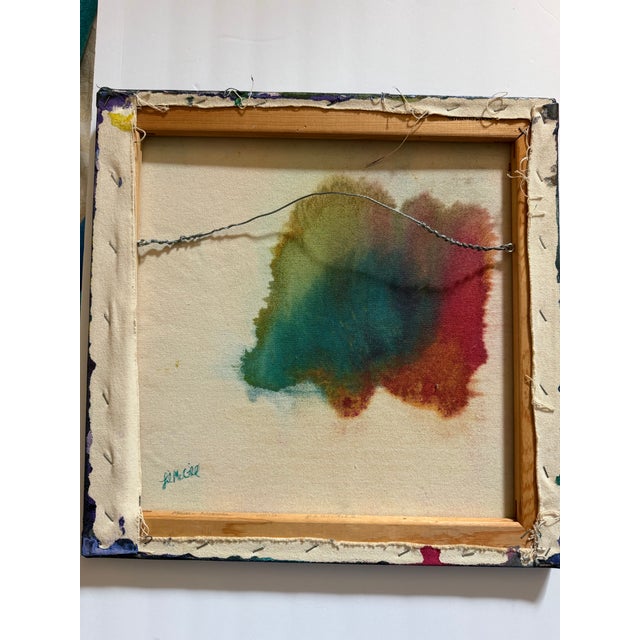 Original 18” X 18” Colorful Abstract Painting by Lil McGill For Sale - Image 12 of 12