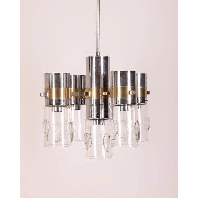 Modern Ceiling Light in Metal and Glass by Gaetano Sciolari, 1970s For Sale - Image 3 of 10