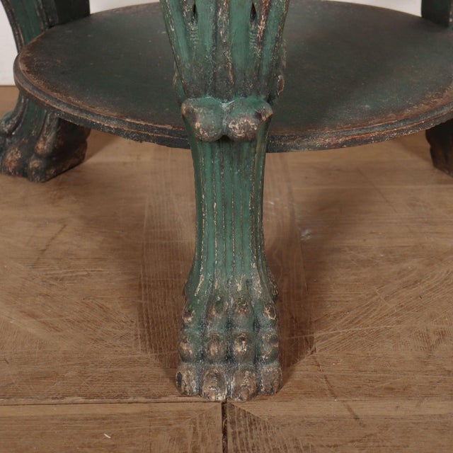 German Carved Oak Lamp Table, 1890s For Sale - Image 4 of 10
