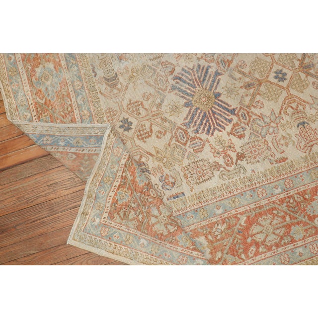 Antique Zabihi Collection Persian Mahal Soft Rug - 8'10" x 11'9" For Sale - Image 10 of 12