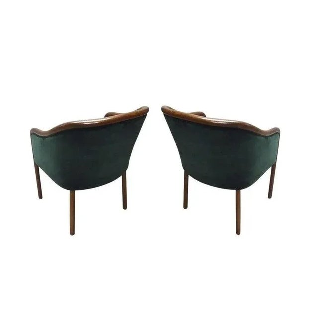 Wood Deep Green Ward Bennett for Brickel Associates Armchairs - Set of 8 For Sale - Image 7 of 11