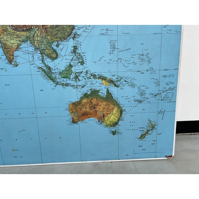 Former Air France Planisphere by Permalux, 1970s For Sale - Image 3 of 15