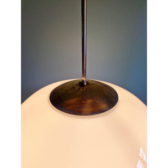 Bauhaus Pendant Light in White Opaline Glass, 1930s For Sale - Image 6 of 13